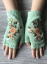 Gestrickt Böhmisch Geblümt Herbst und Winter ins Bestickt Damen Warm Handschuhe Biene Blume Erwachsene Gestrickt Handschuhe Bestickt Wolle Handschuhe
