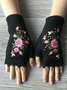 Gestrickt Böhmisch Geblümt Herbst und Winter ins Bestickt Damen Warm Handschuhe Biene Blume Erwachsene Gestrickt Handschuhe Bestickt Wolle Handschuhe
