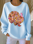 Damen Truthahn Rundhals Lässig Frühling/Herbst Langarm Sweatshirt