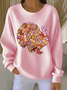 Damen Truthahn Rundhals Lässig Frühling/Herbst Langarm Sweatshirt