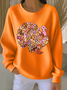 Damen Truthahn Rundhals Lässig Frühling/Herbst Langarm Sweatshirt