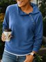 Damen Unifarben Asymmetrisch Ausschnitt Nahtverarbeitung Retro Frühling/Herbst Langarm Sweatshirt