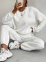 Damen Unifarben Geprägt Zweiteiliges Set Täglich Langarm Lässig Frühling/Herbst Bluse mit Hose Matching Set