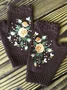 Gestrickt Böhmisch Geblümt Herbst und Winter ins Bestickt Damen Warm Handschuhe Biene Blume Erwachsene Gestrickt Handschuhe Bestickt Wolle Handschuhe