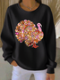 Damen Truthahn Rundhals Lässig Frühling/Herbst Langarm Sweatshirt
