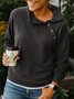 Damen Unifarben Asymmetrisch Ausschnitt Nahtverarbeitung Retro Frühling/Herbst Langarm Sweatshirt