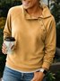 Damen Unifarben Asymmetrisch Ausschnitt Nahtverarbeitung Retro Frühling/Herbst Langarm Sweatshirt