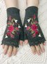 Gestrickt Böhmisch Geblümt Herbst und Winter ins Bestickt Damen Warm Handschuhe Biene Blume Erwachsene Gestrickt Handschuhe Bestickt Wolle Handschuhe