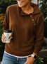 Damen Unifarben Asymmetrisch Ausschnitt Nahtverarbeitung Retro Frühling/Herbst Langarm Sweatshirt