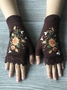 Gestrickt Böhmisch Geblümt Herbst und Winter ins Bestickt Damen Warm Handschuhe Biene Blume Erwachsene Gestrickt Handschuhe Bestickt Wolle Handschuhe