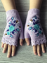 Gestrickt Böhmisch Geblümt Herbst und Winter ins Bestickt Damen Warm Handschuhe Biene Blume Erwachsene Gestrickt Handschuhe Bestickt Wolle Handschuhe
