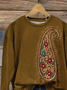 Damen Geblümt Rundhals Print Lässig Frühling/Herbst Langarm Sweatshirt