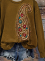 Damen Geblümt Rundhals Print Lässig Frühling/Herbst Langarm Sweatshirt