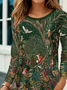 Damen Geblümt Langarm T-Shirts T-Shirt Rundhals Print Lässig Frühling/Herbst T-Shirt mit Grafik Oberteile