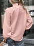 Damen Geometrisch Langarm T-Shirts T-Shirt Stehkragen Gerafft Retro Frühling/Herbst Oberteile