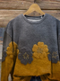 Damen Geblümt Rundhals Print Lässig Frühling/Herbst Langarm Sweatshirt