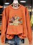 Damen Truthahn Rundhals Print Lässig Frühling/Herbst Langarm Sweatshirt