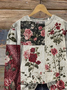 Damen Geblümt Rundhals Print Lässig Frühling/Herbst Langarm Sweatshirt