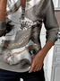 Damen Abstrakt Rundhals Print Lässig Frühling/Herbst Langarm Sweatshirt