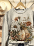Damen Geblümt Rundhals Print Lässig Frühling/Herbst Langarm Sweatshirt