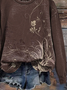 Damen Geblümt Rundhals Print Lässig Frühling/Herbst Langarm Sweatshirt
