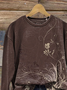 Damen Geblümt Rundhals Print Lässig Frühling/Herbst Langarm Sweatshirt