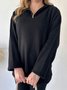 Damen Unifarben Nahtverarbeitung Zweiteiliges Set Täglich Langarm Lässig Frühling/Herbst Bluse mit Hose Matching Set
