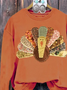 Damen Truthahn Rundhals Print Lässig Frühling/Herbst Langarm Sweatshirt