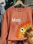 Damen Truthahn Rundhals Print Lässig Frühling/Herbst Langarm Sweatshirt