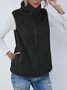 Wolle Regelmäßige Passform Mock Neck Basic Tanktop