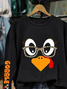 Damen Truthahn Rundhals Print Lässig Frühling/Herbst Langarm Sweatshirt