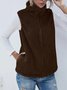 Wolle Regelmäßige Passform Mock Neck Basic Tanktop
