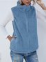 Wolle Regelmäßige Passform Mock Neck Basic Tanktop