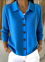 Damen Unifarben Langarm Schalkragen Lässig Frühling/Herbst Strickjacke Oberbekleidung