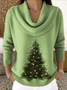 Damen Unifarben Frühling/Herbst Lässig Langarm Rundhals Baumwolle Pullover