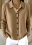 Damen Unifarben Langarm Schalkragen Lässig Frühling/Herbst Strickjacke Oberbekleidung
