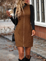 Damen Unifarben Ärmellos Sommer Nahtverarbeitung Kleid Rundhals Täglich Retro Mini Tanktop A-Linien-Kleid