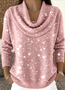 Damen Unifarben Frühling/Herbst Lässig Langarm Rundhals Baumwolle Pullover