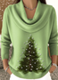 Damen Unifarben Frühling/Herbst Lässig Langarm Rundhals Baumwolle Pullover