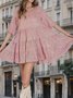 Damen Unifarben Halbarm Sommer Nahtverarbeitung Kleid Rundhals Täglich Retro Mini Tanktop A-Linien-Kleid