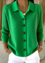 Damen Unifarben Langarm Schalkragen Lässig Frühling/Herbst Strickjacke Oberbekleidung