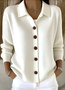 Damen Unifarben Langarm Schalkragen Lässig Frühling/Herbst Strickjacke Oberbekleidung