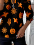 Damen Halloween Rundhals Print Lässig Frühling/Herbst Langarm Sweatshirt