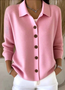 Damen Unifarben Langarm Schalkragen Lässig Frühling/Herbst Strickjacke Oberbekleidung