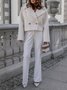 Damen Frühling/Herbst Oberbekleidung Lässig Nahtverarbeitung Unifarben Langarm Schalkragen Jacke