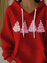 Damen Weihnachten Frühling/Herbst Print Langarm Lässig Urlaub Kapuze