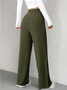 Damen Unifarben Lang Elastische Taille Hose Lässig Frühling/Herbst Hose