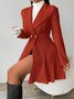 Damen Herbst Oberbekleidung Lässig Jacquard Unifarben Langarm Reverskragen Jacke