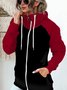 Damen Frühling/Herbst Oberbekleidung Retro Nahtverarbeitung Unifarben Langarm Stehkragen Jacke