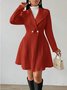 Damen Herbst Oberbekleidung Lässig Jacquard Unifarben Langarm Reverskragen Jacke